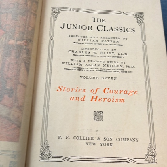Vintage 1918 Junior Classics Young Folks Shelf Of Books Stories Of Courage HC - Picture 5 of 16